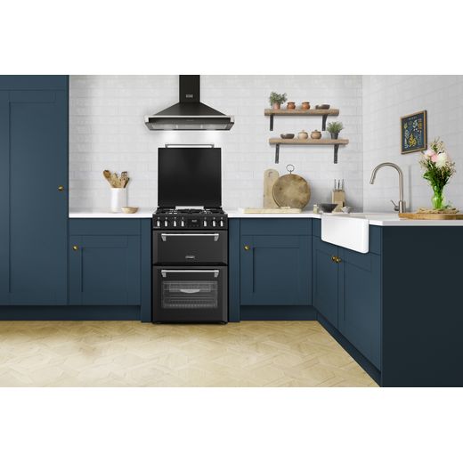 Stoves Richmond Deluxe Freestanding Dual Fuel Cooker - Black - Cooker in kitchen