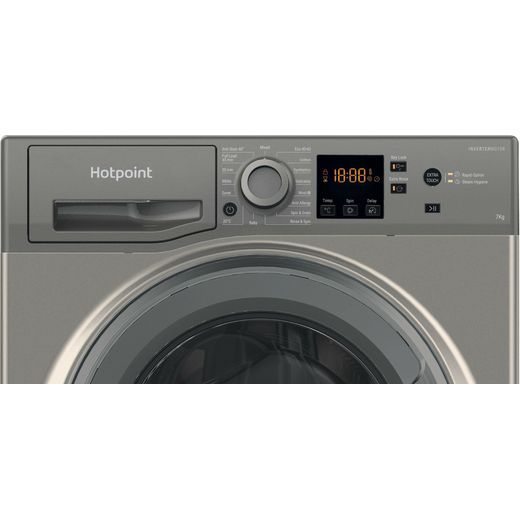 Hotpoint Anti-Stain NSWM 7469 GG UK 7kg Washing Machine with 1400 rpm - Graphite - Control panel shot