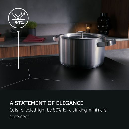 AEG 6000 FlexiBridge® TI64IG00FZ 59cm Induction Hob - Black - Annotation - Cuts reflected light