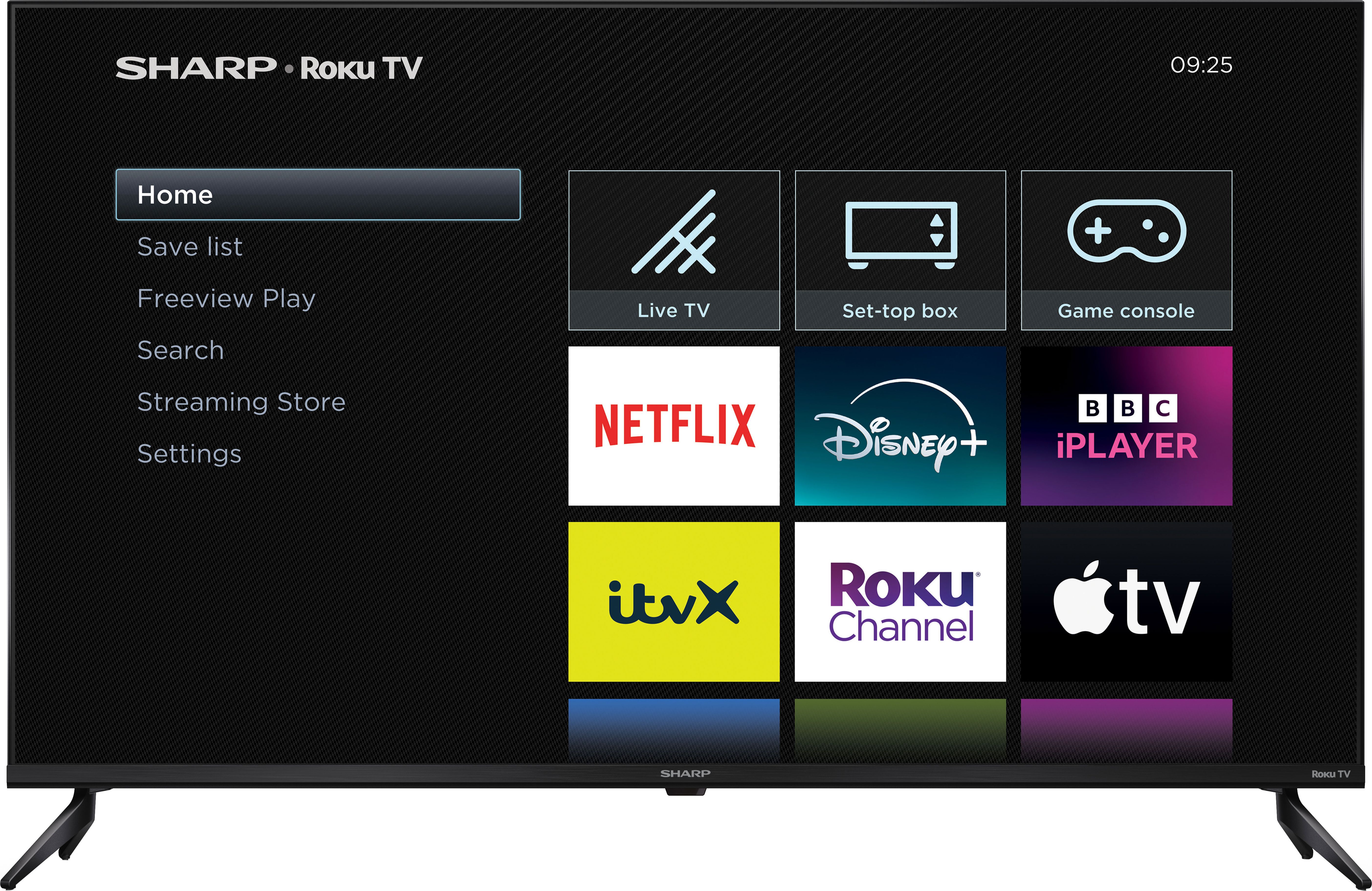 Sharp HJ4225K 43" 4K Ultra HD Smart Roku TV [2025] - 4T-C43HJ4225KB, Black
