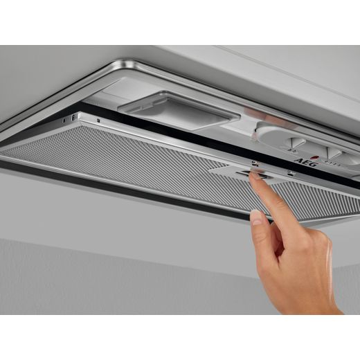 AEG Cooker Hood - Grey - Person taking out filter shot