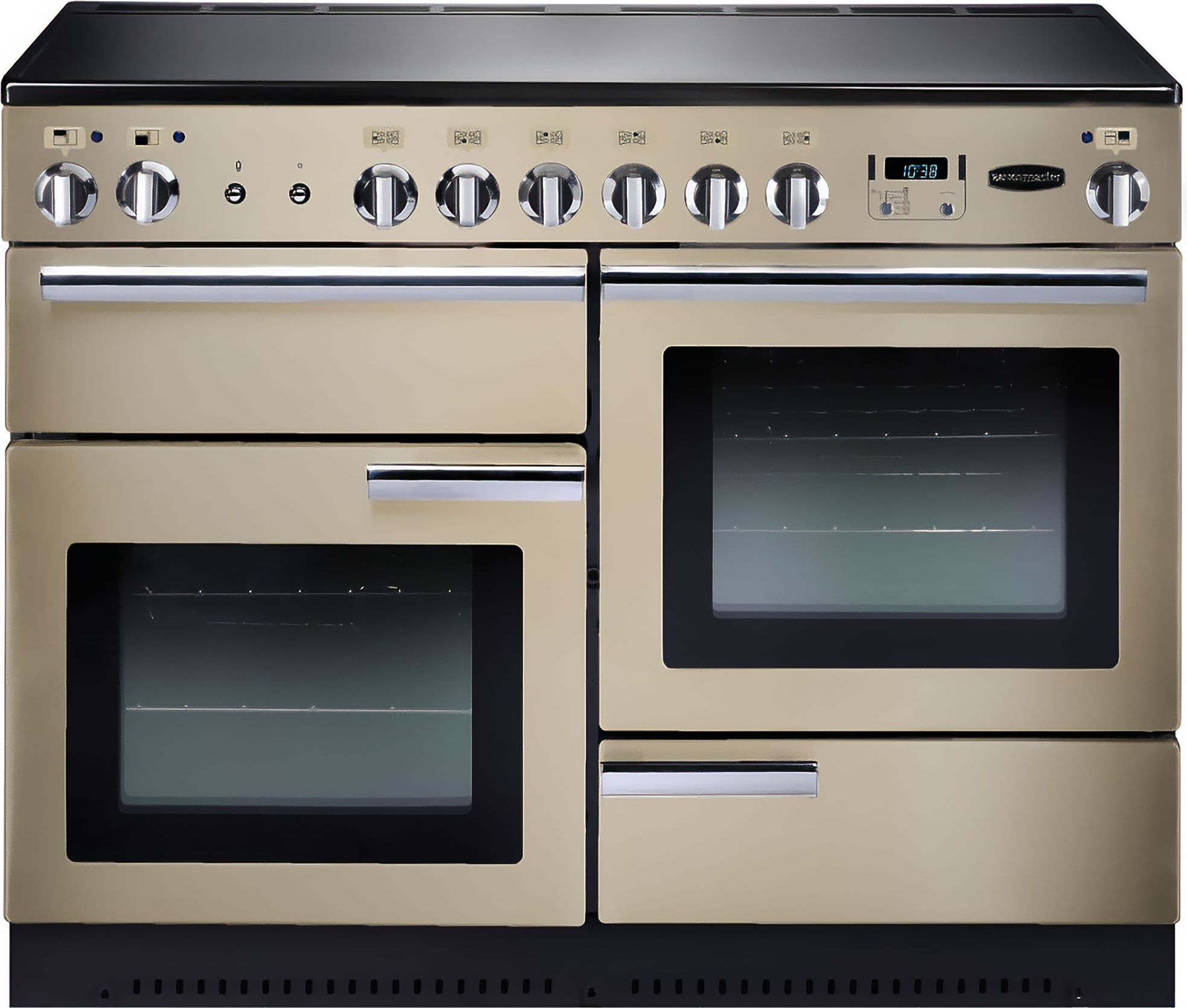 Image of Rangemaster Professional Plus PROP110ECCR/C 110cm wide Electric Range Cooker with Ceramic Hob - Cream / Chrome - A/A Rated, Cream