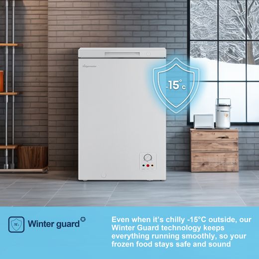 Fridgemaster MCF95E1 Chest Freezer - White - Annotation - Winter guard