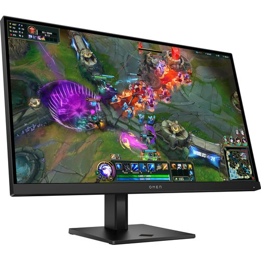 HP OMEN 27" Quad HD 280Hz Gaming Monitor with FreeSync™ Premium with NVidia G-Sync - Black - Right perspective shot