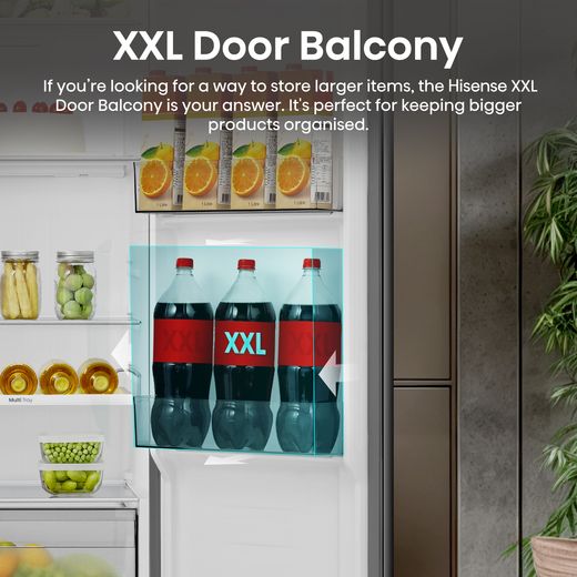Hisense PureFlat American Fridge Freezer - Black Stainless Steel - Annotation - XXL door balcony