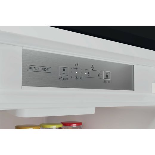 Hotpoint Integrated 70/30 Total No Frost Fridge Freezer - White - Close up control panel shot