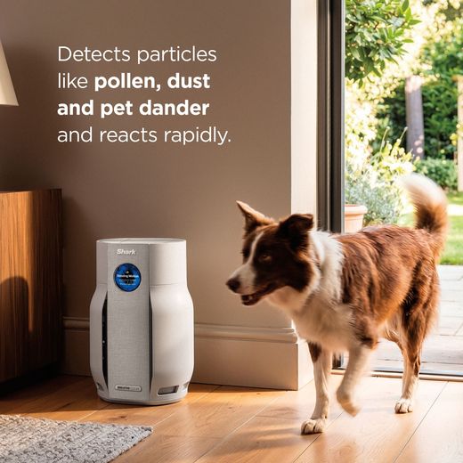 Shark HP162UK Air Purifier - annotation - detects pollen, dust and pet dander