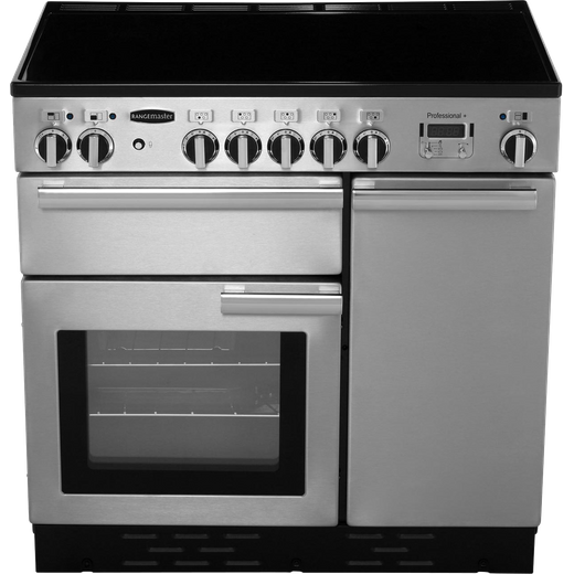 Rangemaster Professional Plus 90cm Electric Range Cooker with Induction Hob - Stainless Steel