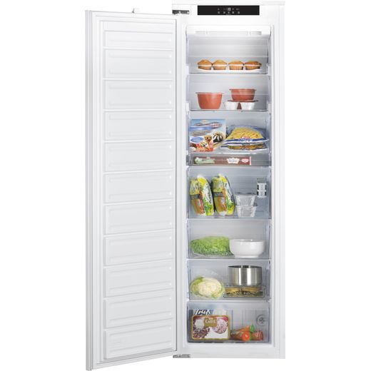 Hotpoint HF1801EF1UK Integrated Frost Free Upright Freezer with Sliding Door Fixing Kit - F Rated