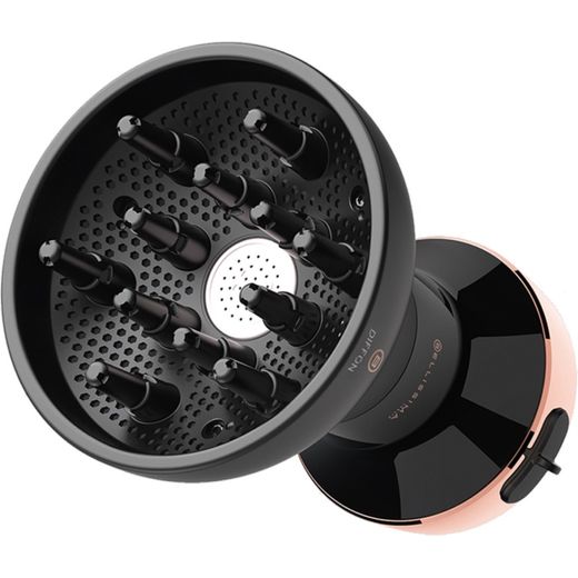 Bellissima Italia Ceramic Diffon Diffuser BEL11887 Hot Air Styler - Black - Left perspective shot