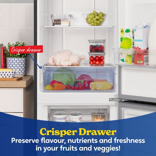 Russell Hobbs RH181TNF552E1DI 181cm 60/40 Frost Free Fridge Freezer - Black Steel - Annotation - Crisper drawer shot