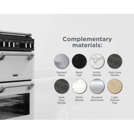 Stoves 60cm wide Double Oven Richmond DX MRA 60Ei RTY Mini Range Electric Cooker with Induction Hob - Icy White - Annotation - Complimentary colours