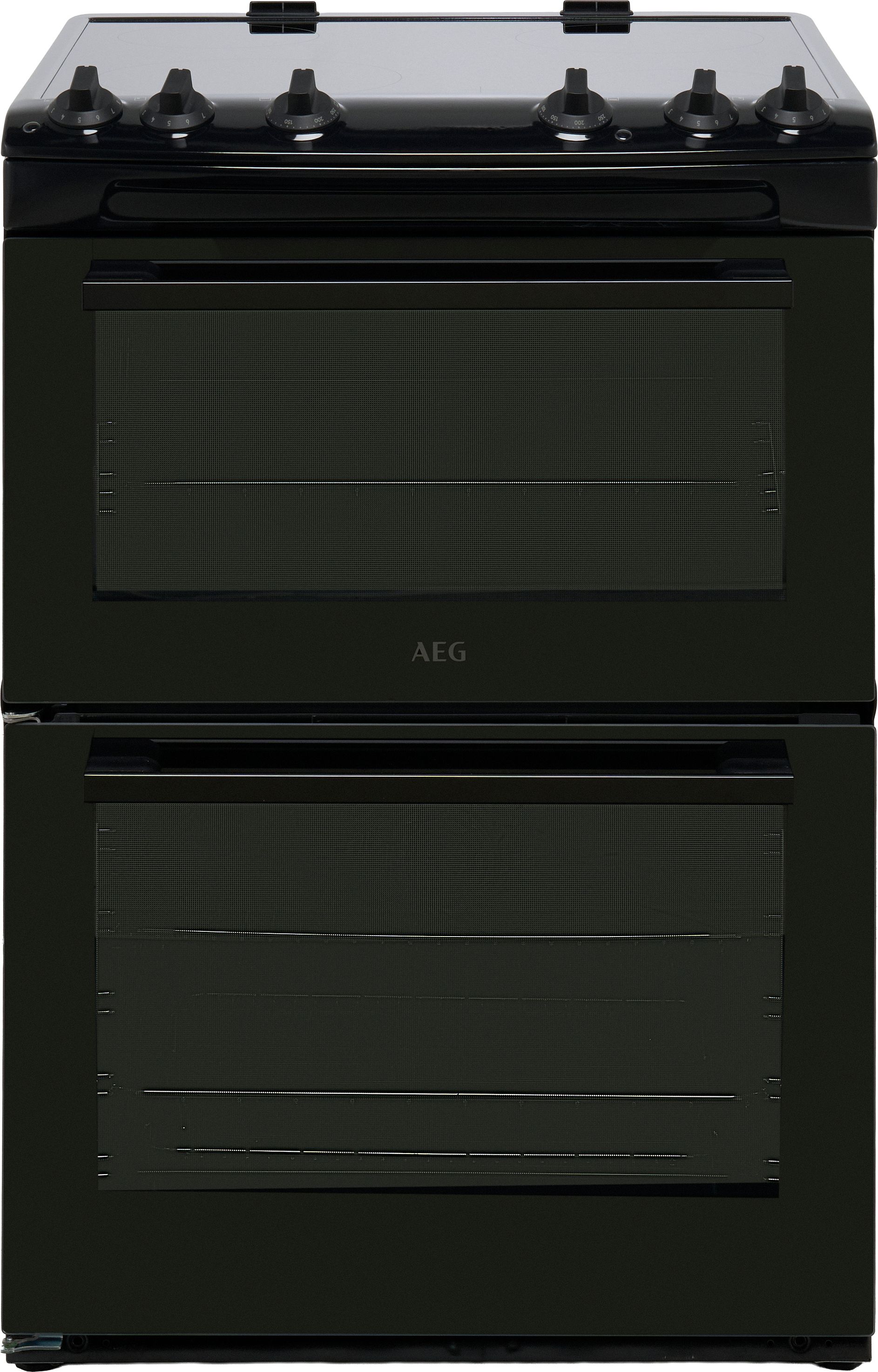 Image of AEG CCX6501ACB 60cm Wide Double Oven Electric Cooker with Ceramic Hob - Black - A Rated, Black
