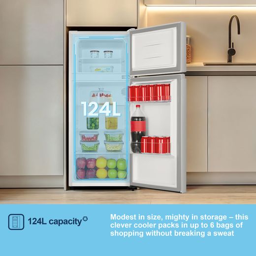 Fridgemaster MTM48120E 117cm 80/20 Small Fridge Freezer - White - Annotation - Capacity shot