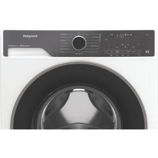Hotpoint Fabric Care HB103WWCAREUK 10kg WiFi Connected Washing Machine with 1400 rpm - White - control panel shot