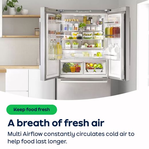 Bosch Series 6 American Fridge Freezer - Stainless Steel - AO Annotation - Multi-Airflow