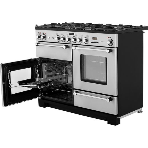 Rangemaster Kitchener KCH110DFFSS/C 110cm Dual Fuel Range Cooker - Stainless Steel / Chrome