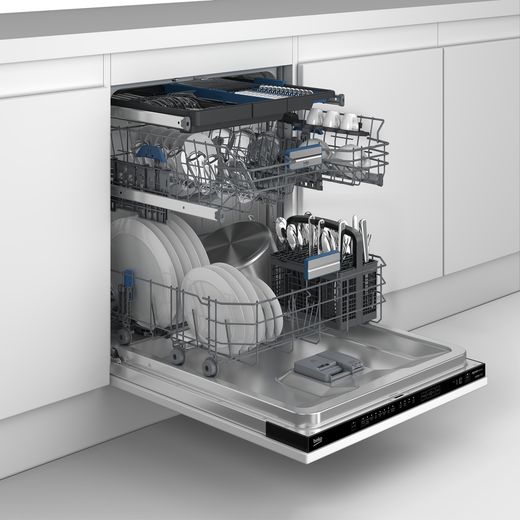 Beko bPRO 700 Integrated Standard Dishwasher - Silver  - dishwasher in kitchen shot 