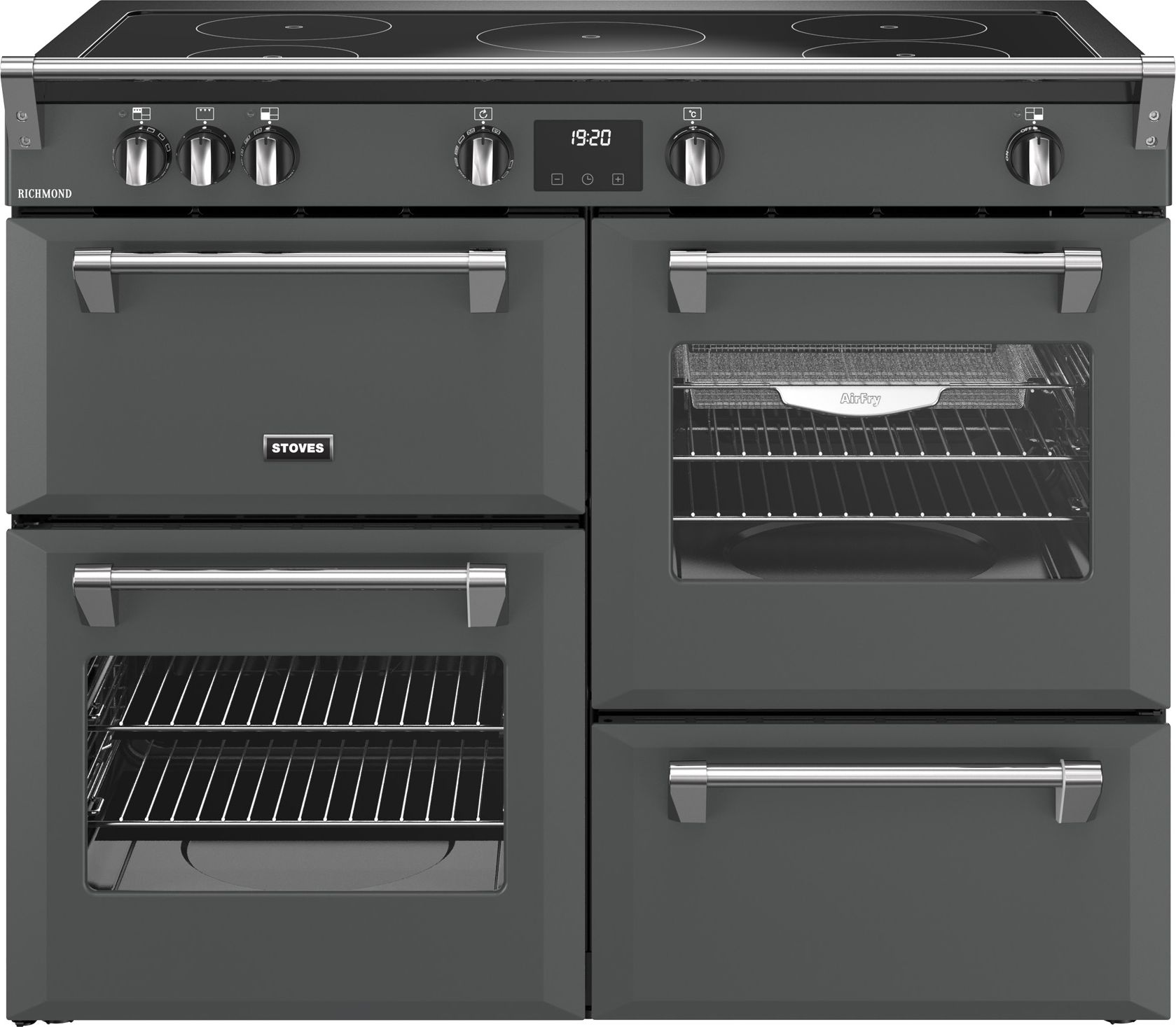 Stoves Richmond 110Ei TCH Electric Range Cooker - 110cm - Induction Hob - 5 Zones - 4 Ovens - Anthracite