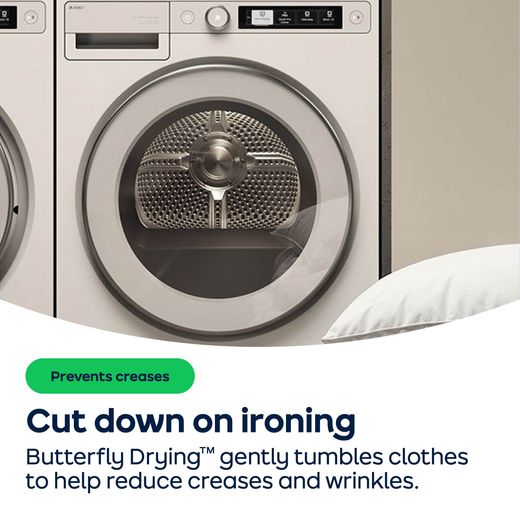 ASKO T509HRG.UK Wifi Connected 9Kg Heat Pump Tumble Dryer - Graphite Black - AO Annotation - Butterfly-Drying