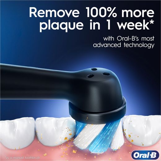 Oral B iO™ 3 Electric Toothbrush - Blush Pink - Annotation - remove 100% plaque shot