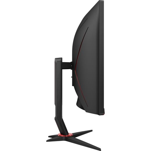 AOC G2 34" UltraWide Quad HD 180Hz Curved Monitor - Black / Red - Side shot
