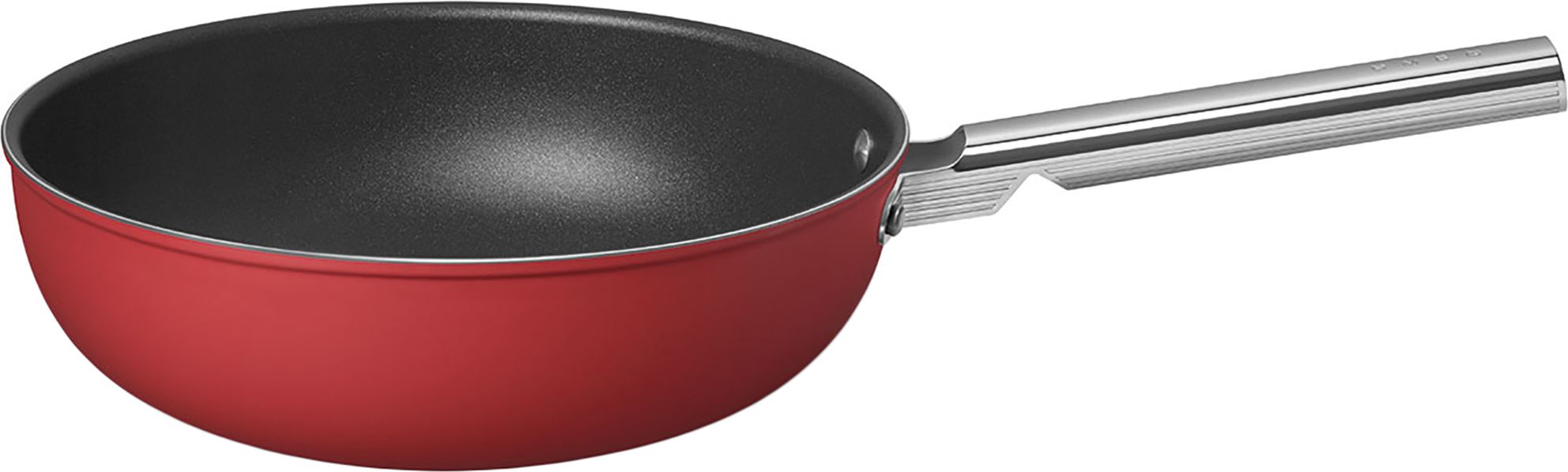 Smeg Red Wok Pan 30cm Non-Stick Aluminium