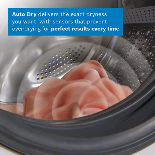 Bosch Series 8 i-Dos 10.5Kg / 6Kg Washer Dryer - White - Annotation - Auto dry