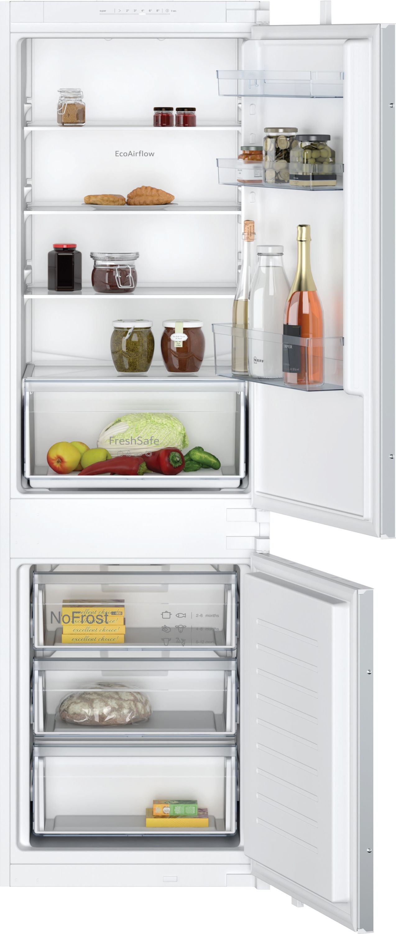 NEFF KI7861SE0G Integrated Fridge Freezer - 177cm Height - 260L Total Capacity - White