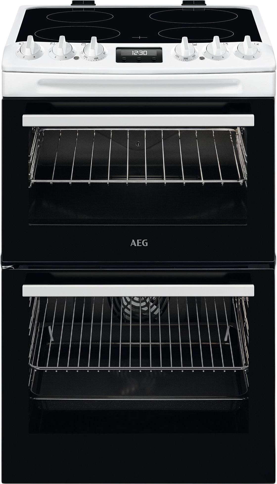 Image of AEG CCX1530ACW Double Oven Electric Cooker with Ceramic Hob - White - A/A Rated, White