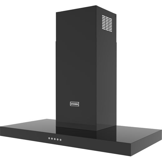 Stoves ST STERLING CHIM 110T BLK 100 cm Chimney Cooker Hood - Black - Left perspective
