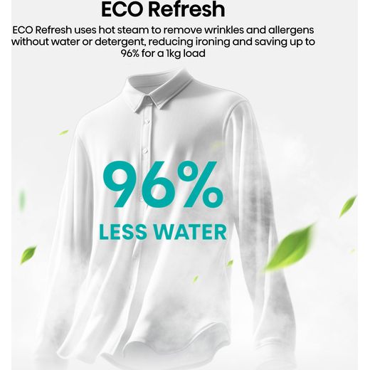 Hisense KitchenFit 5i Series WD5I1245BWRH Wifi Connected / 8Kg Washer Dryer with 1400 rpm - White - Annotation - eco refresh shot