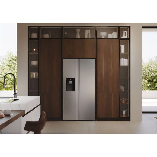 Haier American Fridge Freezer - Stainless Steel - Fridge freezer in kitchen shot