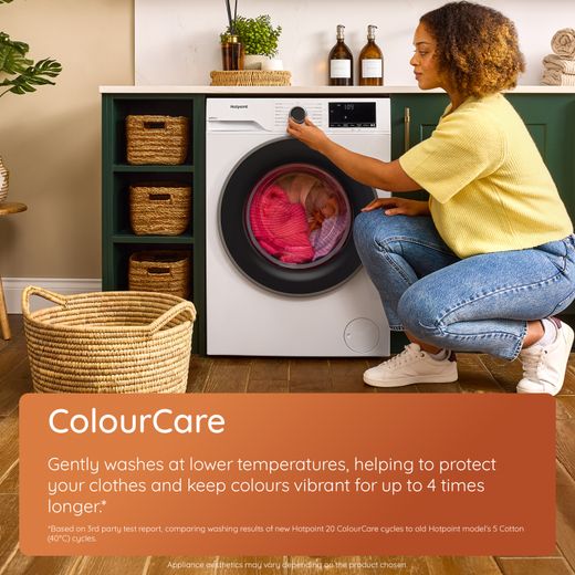 Hotpoint AntiStain HBD 8680 ANTI STAIN UK 8Kg / 6Kg Washer Dryer with 1400 rpm - White - Annotation - ColourCare