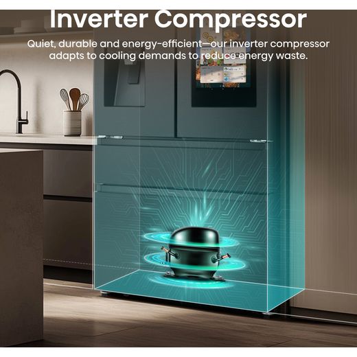 Hisense PureFlat Eclipse American Fridge Freezer - Black - Annotation - Inverter compressor