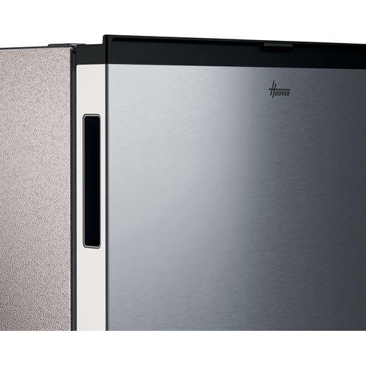 Hoover HONLQ2S58EXK 85cm High Small Fridge - Stainless Steel - Close up handle shot