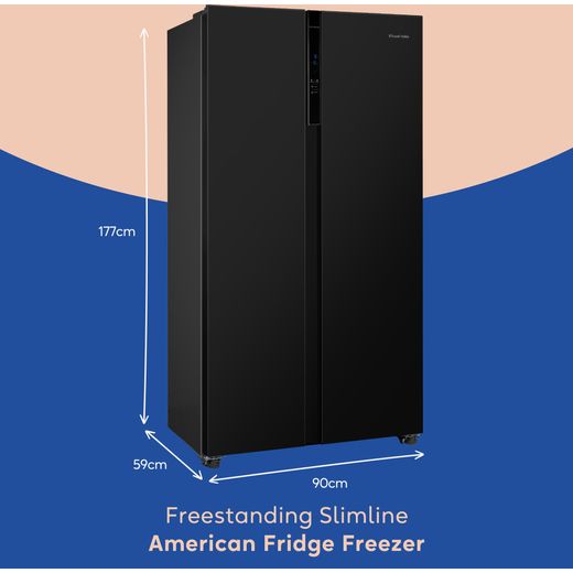 Russell Hobbs Upright Freezer - Black - Annotation - Dimensions shot