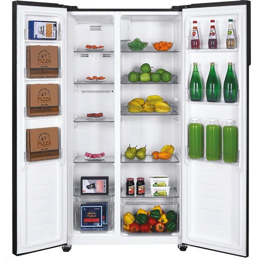 Candy American Fridge Freezer - Black - Doors open