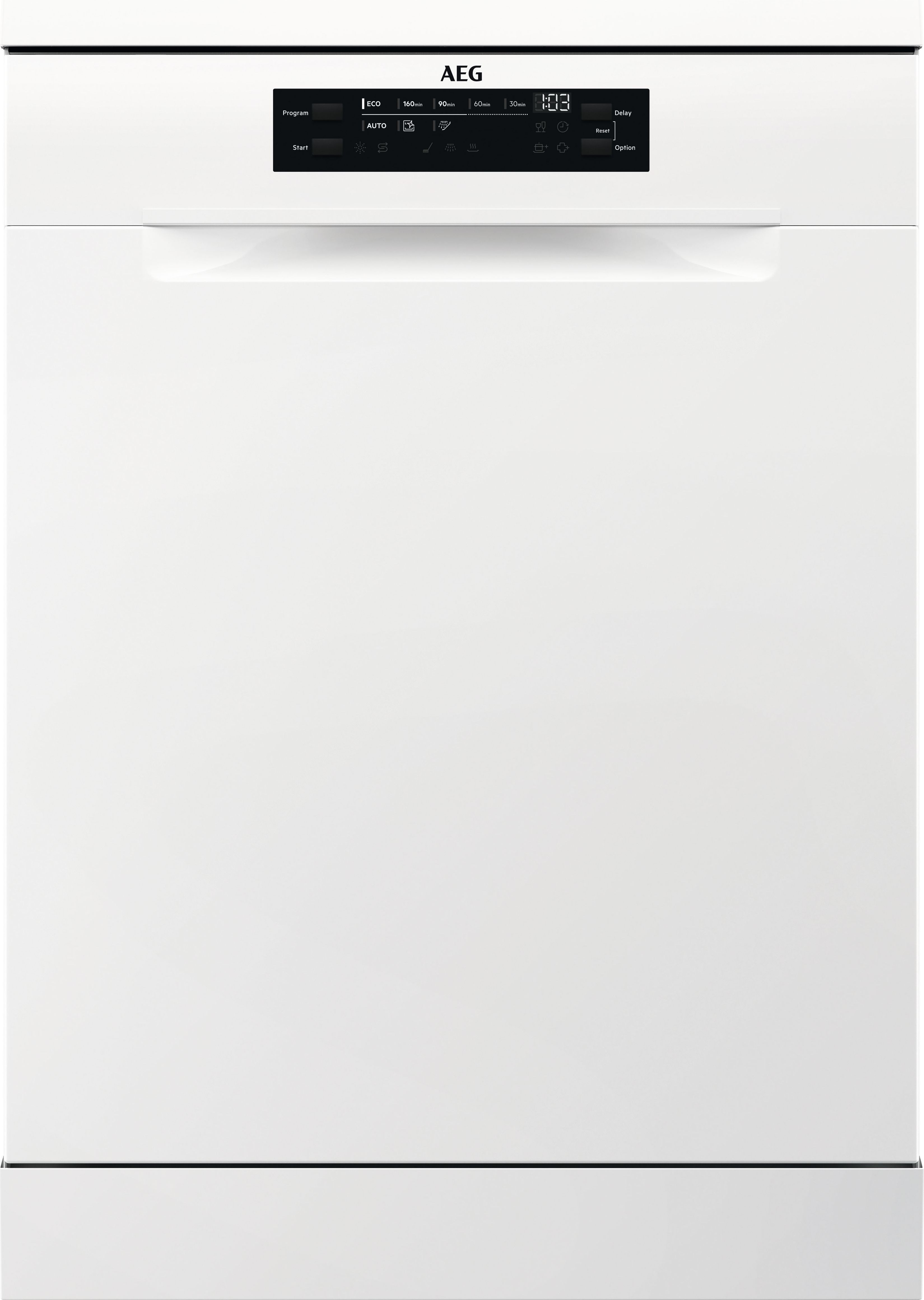 Image of AEG 6000 SatelliteClean® FFB74917ZW Full Size Dishwasher - White - C Rated, White