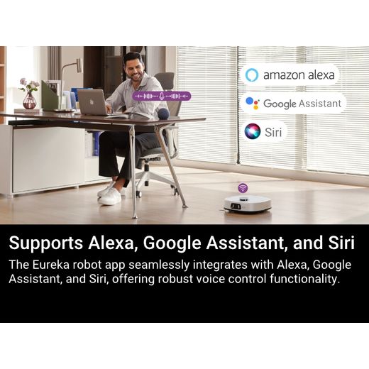 Eureka J15 Robotic Vacuum Cleaner - White - annotation - support alexa shot