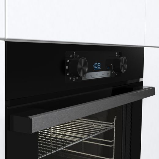 Hisense Electric Single Oven - Black - Oven in situ right perspective close up of control panel