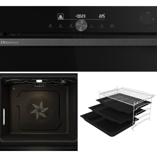 Hisense Hi6 SE BSA66331ABDGUK Built In Electric Single Oven - Black - close up detail shot 