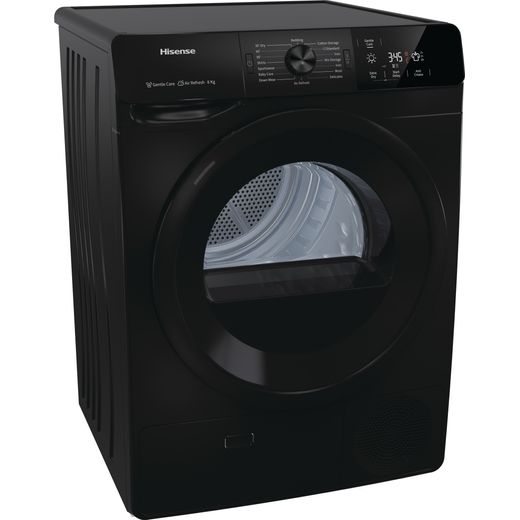 Hisense DCGE802B 8Kg Condenser Tumble Dryer - Black - B Rated