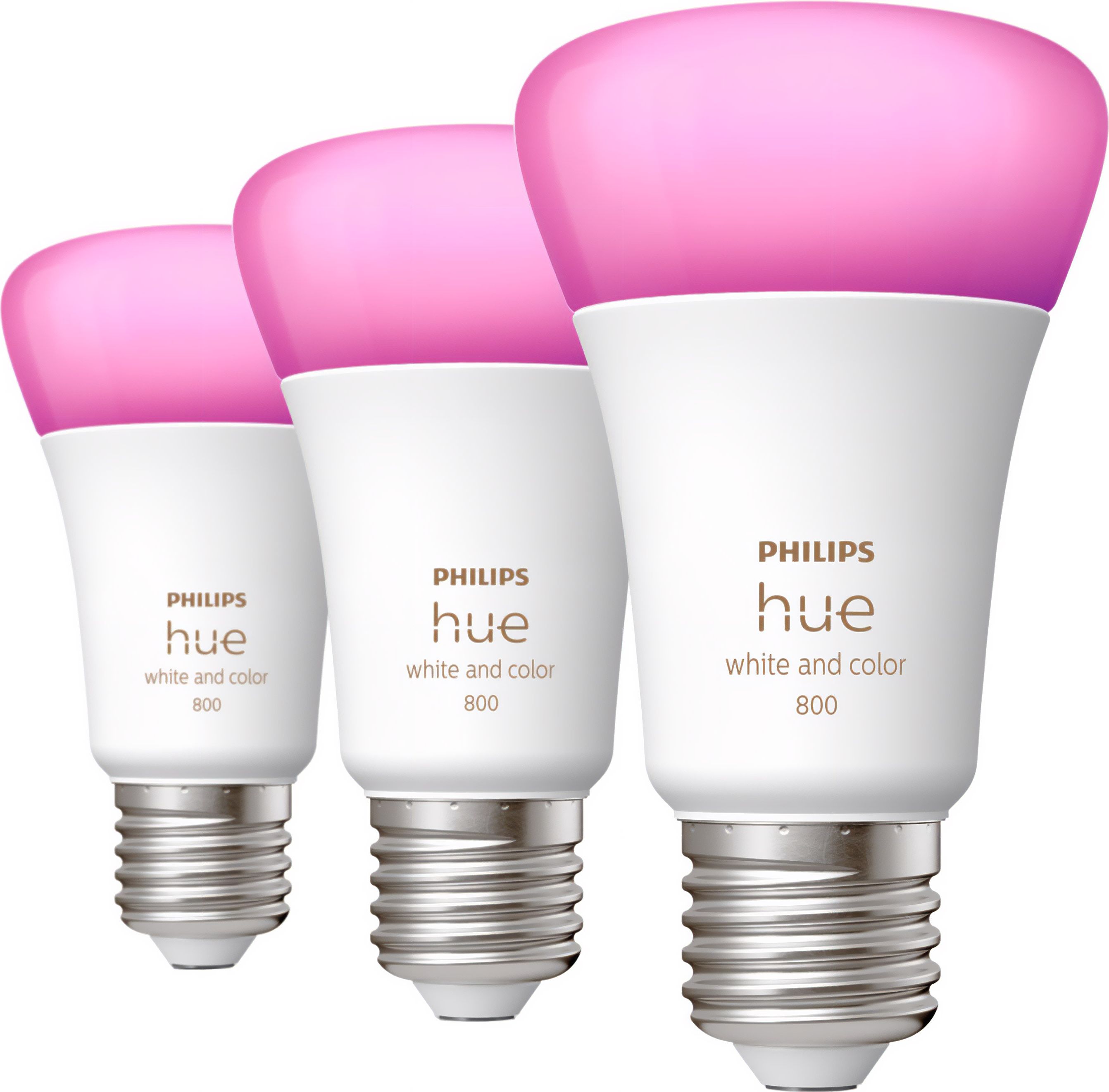 Philips Hue White and Colour Ambiance E27 Smart Bulb - 3 Pack - White, White