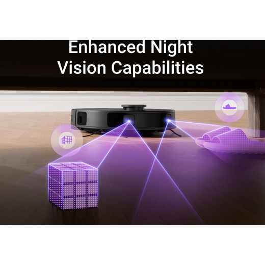 Eureka E20 Robotic Vacuum Cleaner - Graphite / Purple - Annotation - nigth vision shot 