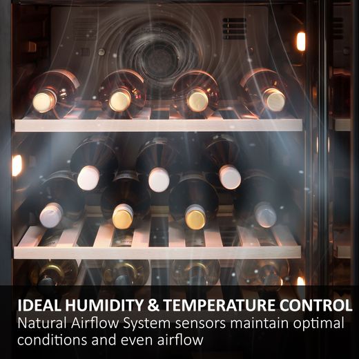 Haier Wine Cooler - Black - Annotation - Humidity and temp control shot