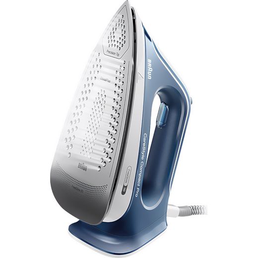 Braun Steam Generator Iron - White / Blue - Left steamer perspective shot