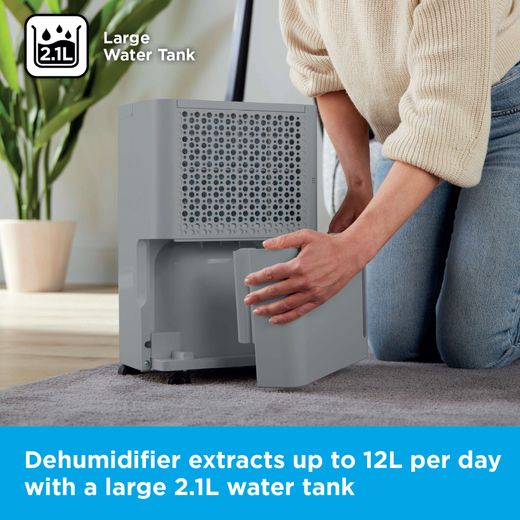 Black + Decker Dehumidifier - Grey - Annotation - Water tank shot 