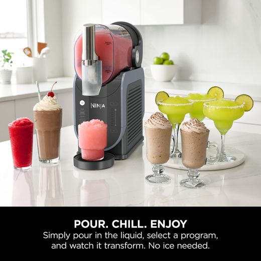 Ninja FS301UK Frozen Drink Maker Arctic Blue / Grey - Annotation - Pour chill enjoy shot
