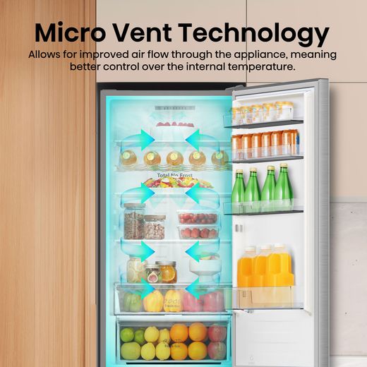 Hisense 70/30 Total No Frost Fridge Freezer - Stainless Steel - Annotation - Micro vent tech shot